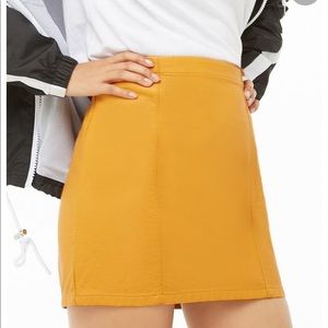 Women's Yellow Faux Leather Mini Skirt